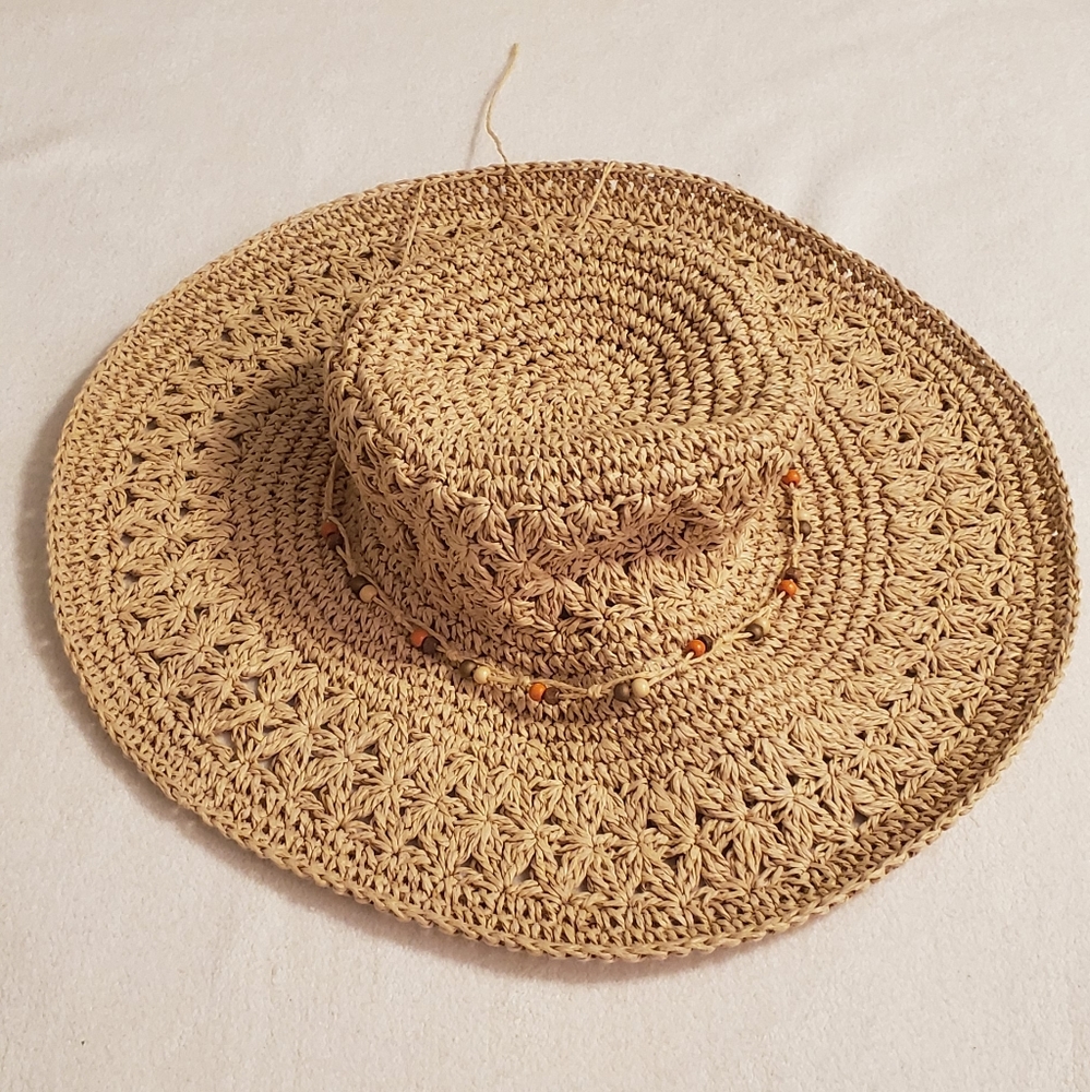 Crocheted, flexible, beach hat!